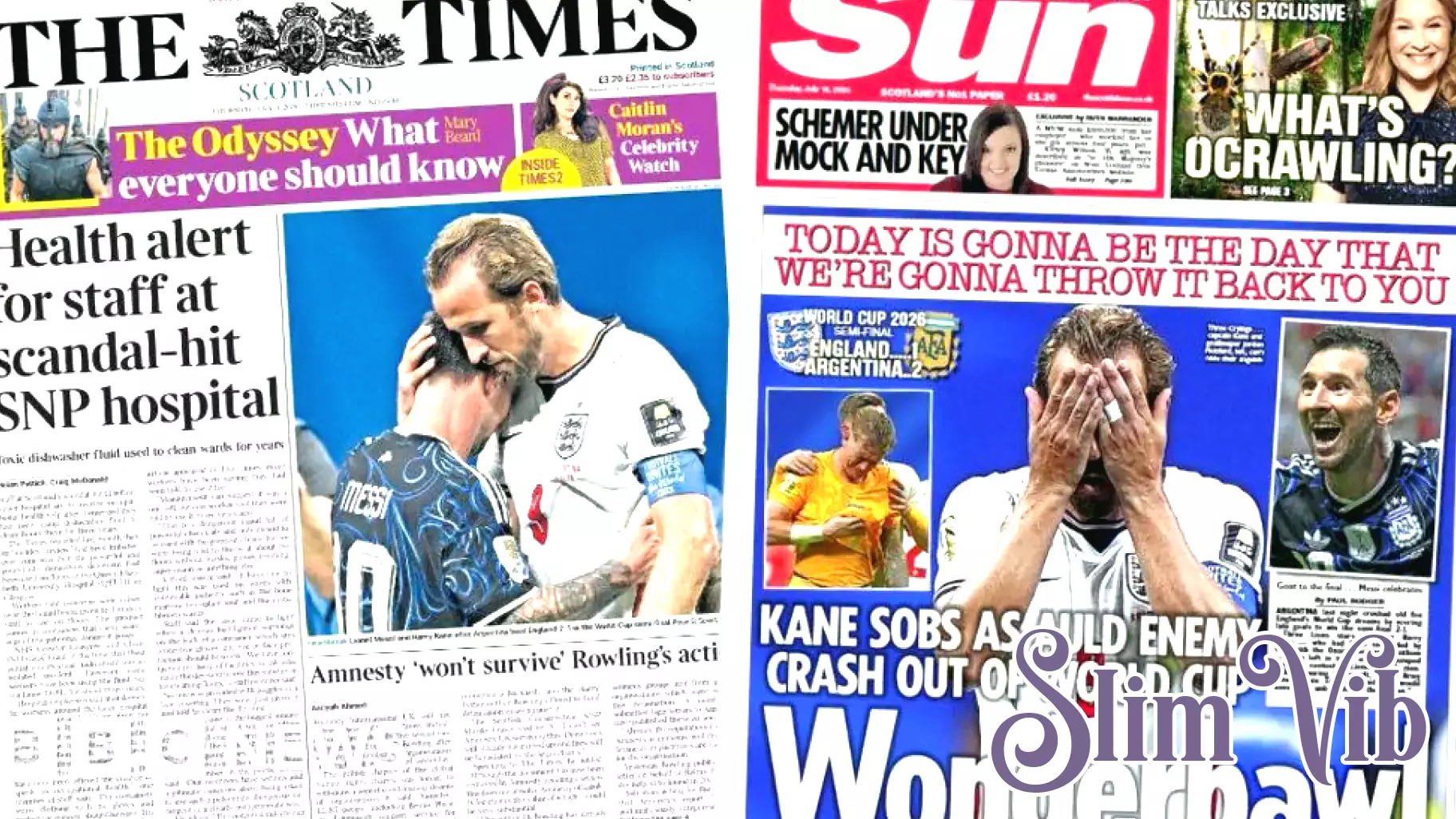 Scotland's papers: Hospital staff health alert and England exit World Cup