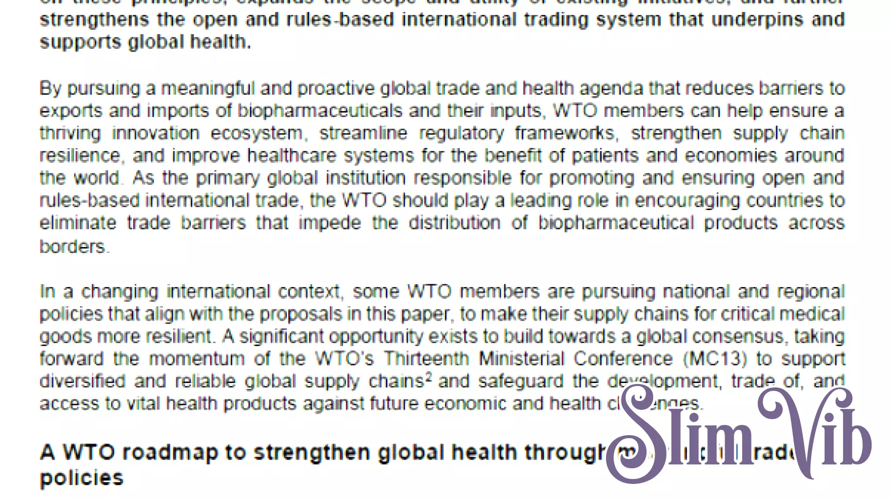 Strengthening Global Health: A Trade Agenda for the Future